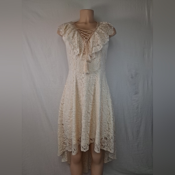 Ryu Cream Lace High Low Dress Size S - Picture 6 of 16